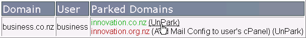 Unparking a domain
